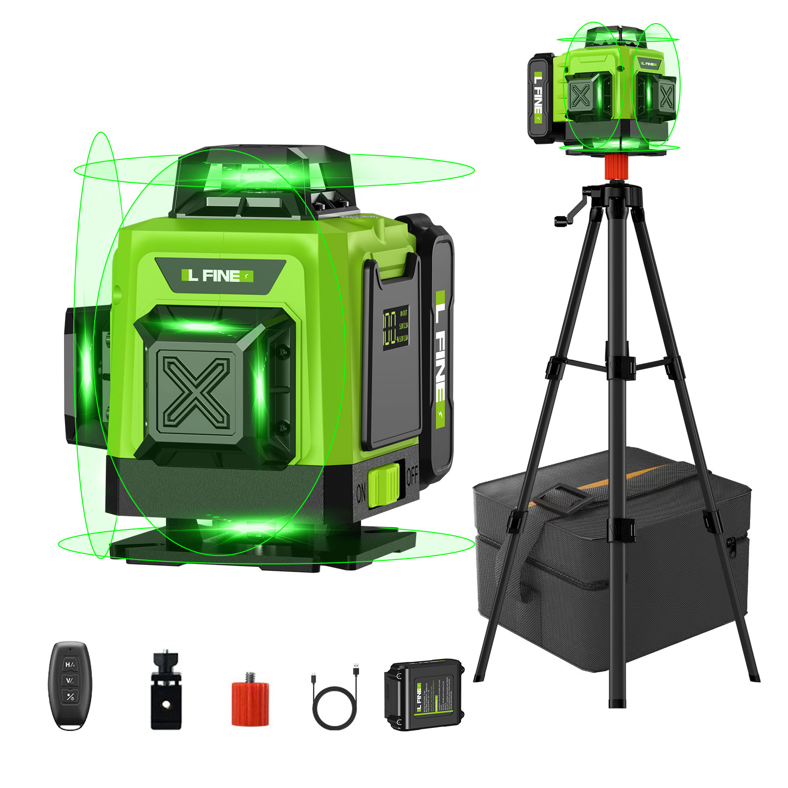 Industrial Laser Alignment Tool - Laser Level Self-Leveling Horizontal Vertical Cross