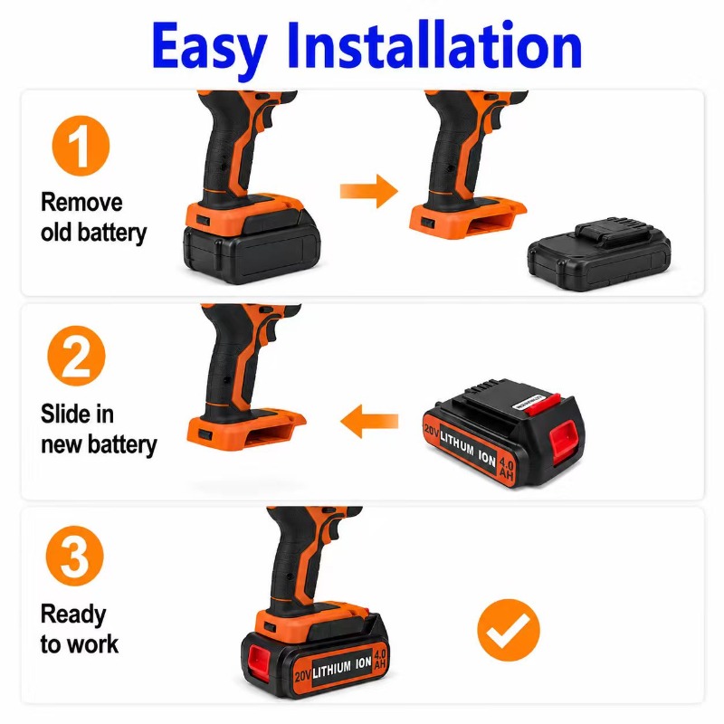 for 3/4/6/8Ah Long Runtime BL2 - Black+Decker Tool 20V Max recension och pris