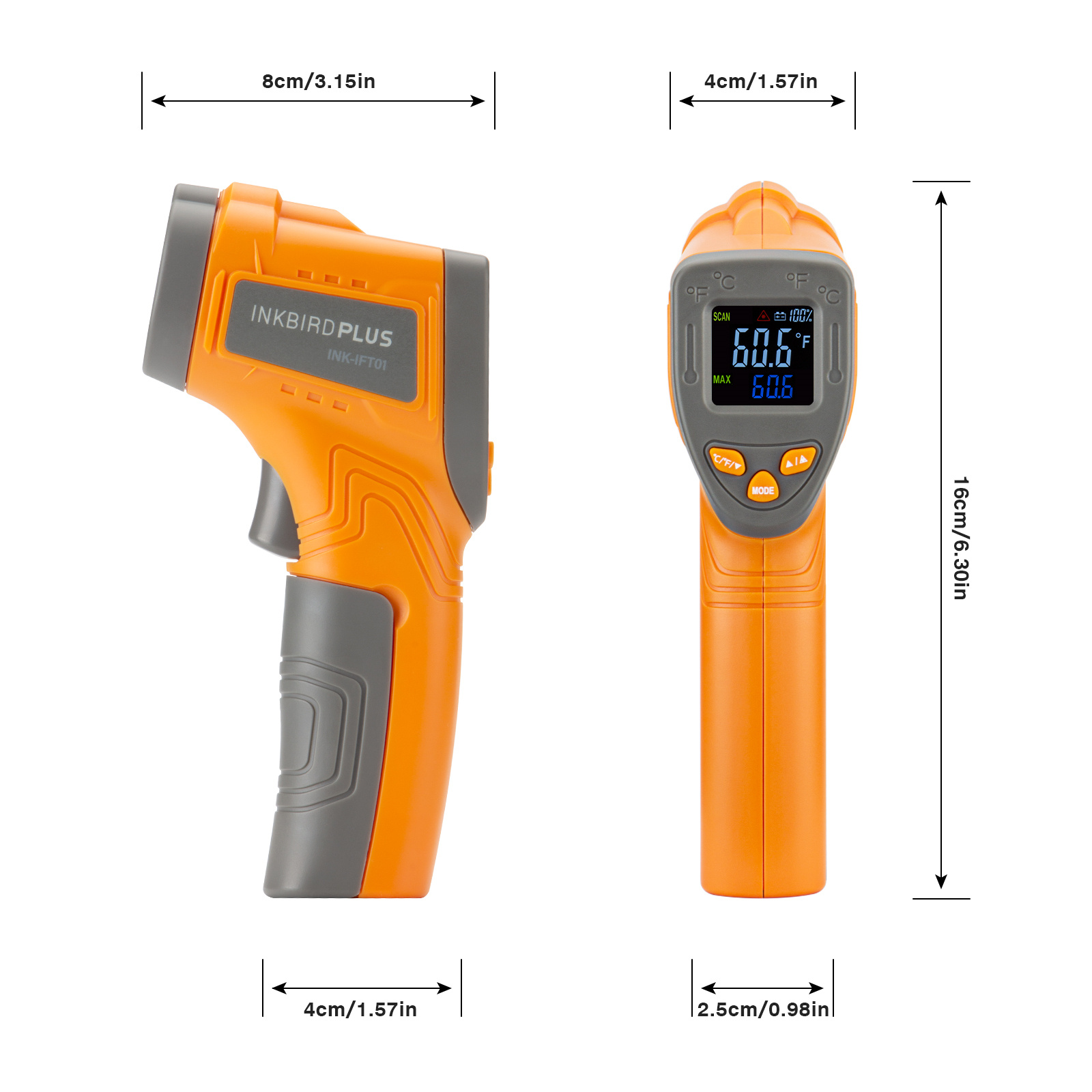 Inkbird Laser Infrared Thermom - Industrial Infrared Laser recension och pris