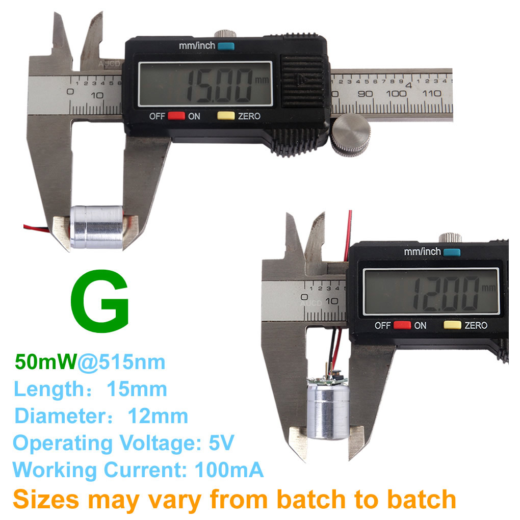 Φ12x15mm DC 5V Red-100mW Green - Industrial Laser Alignment Tool recension och pris