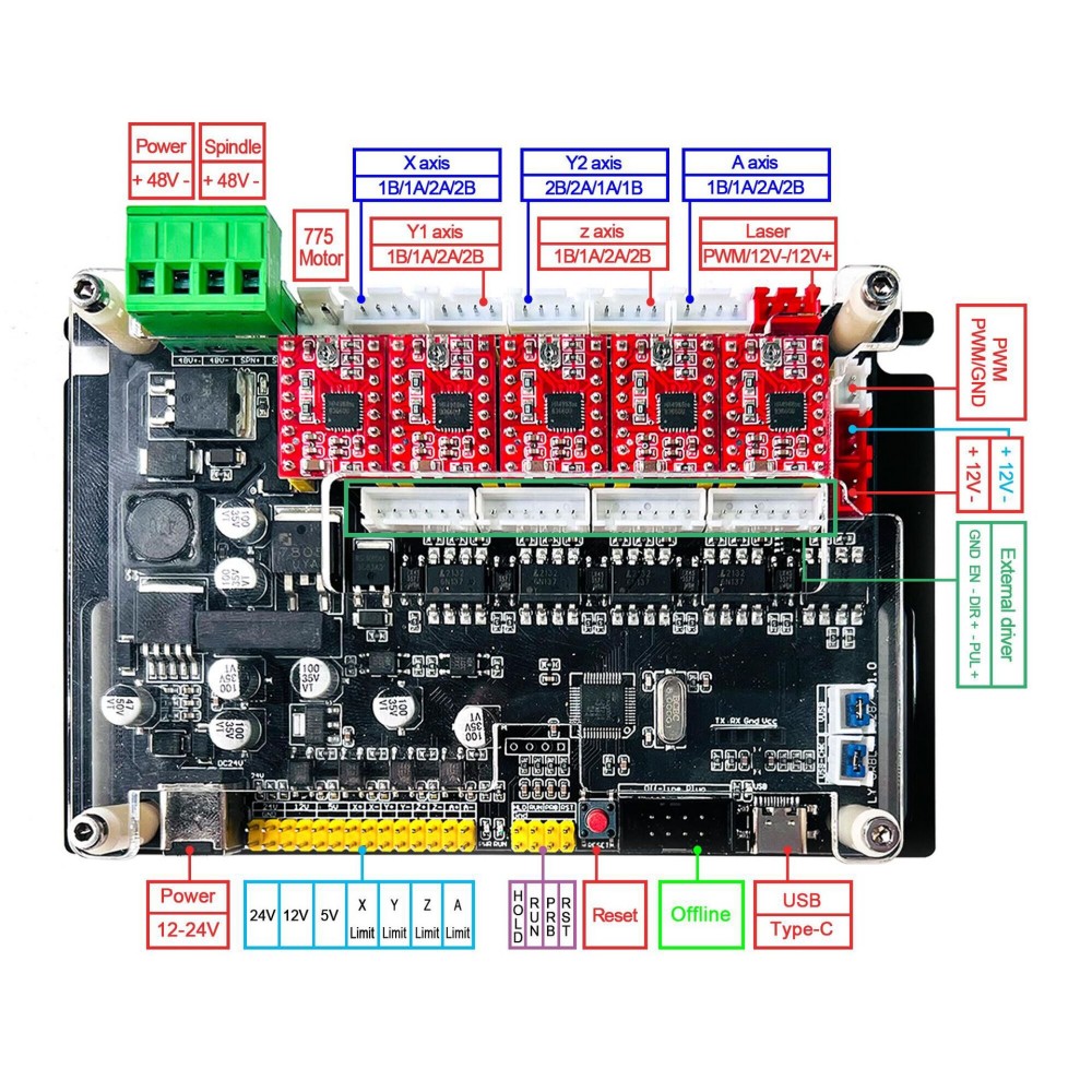 Grbl 4-Axis 32bit Offline Cont - Breakout Board Mach3 recension och pris