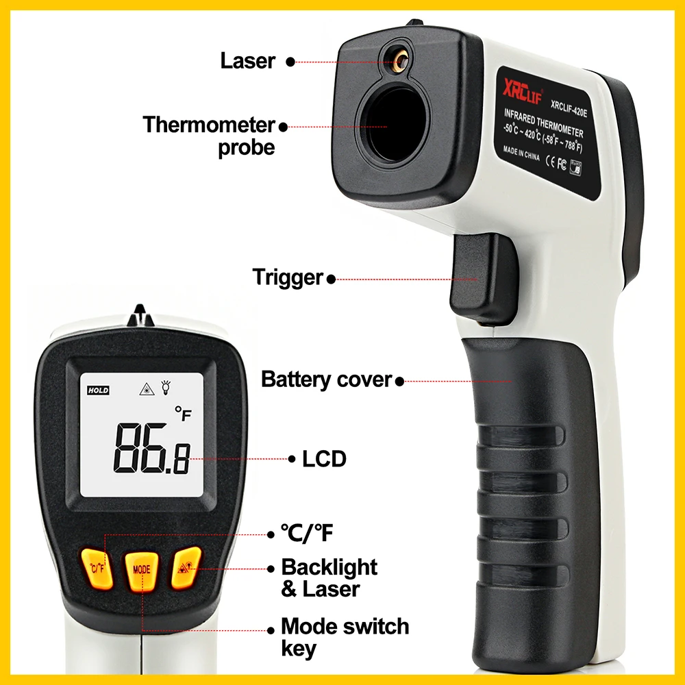 XRCLIF Infrared Thermometer No - Industrial Infrared Laser recension och pris