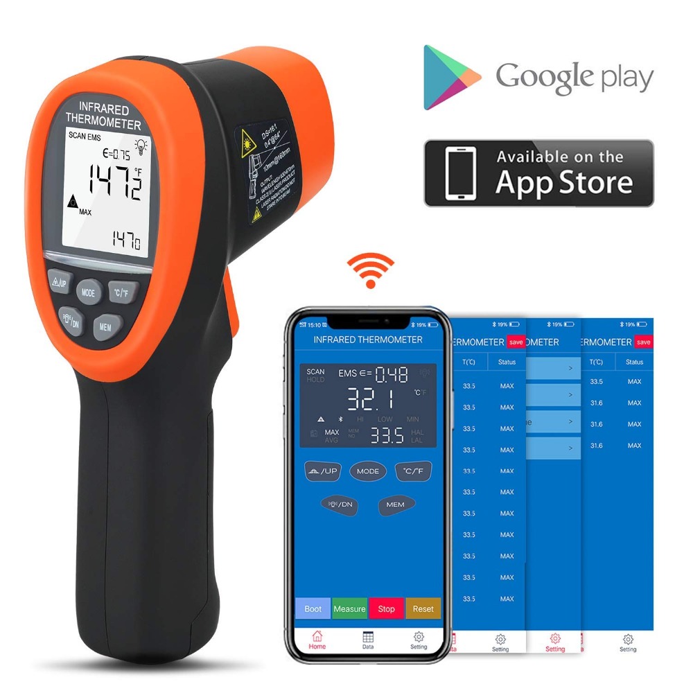 BTMETER Digital Pyrometer Non- - Industrial Infrared Laser recension och pris